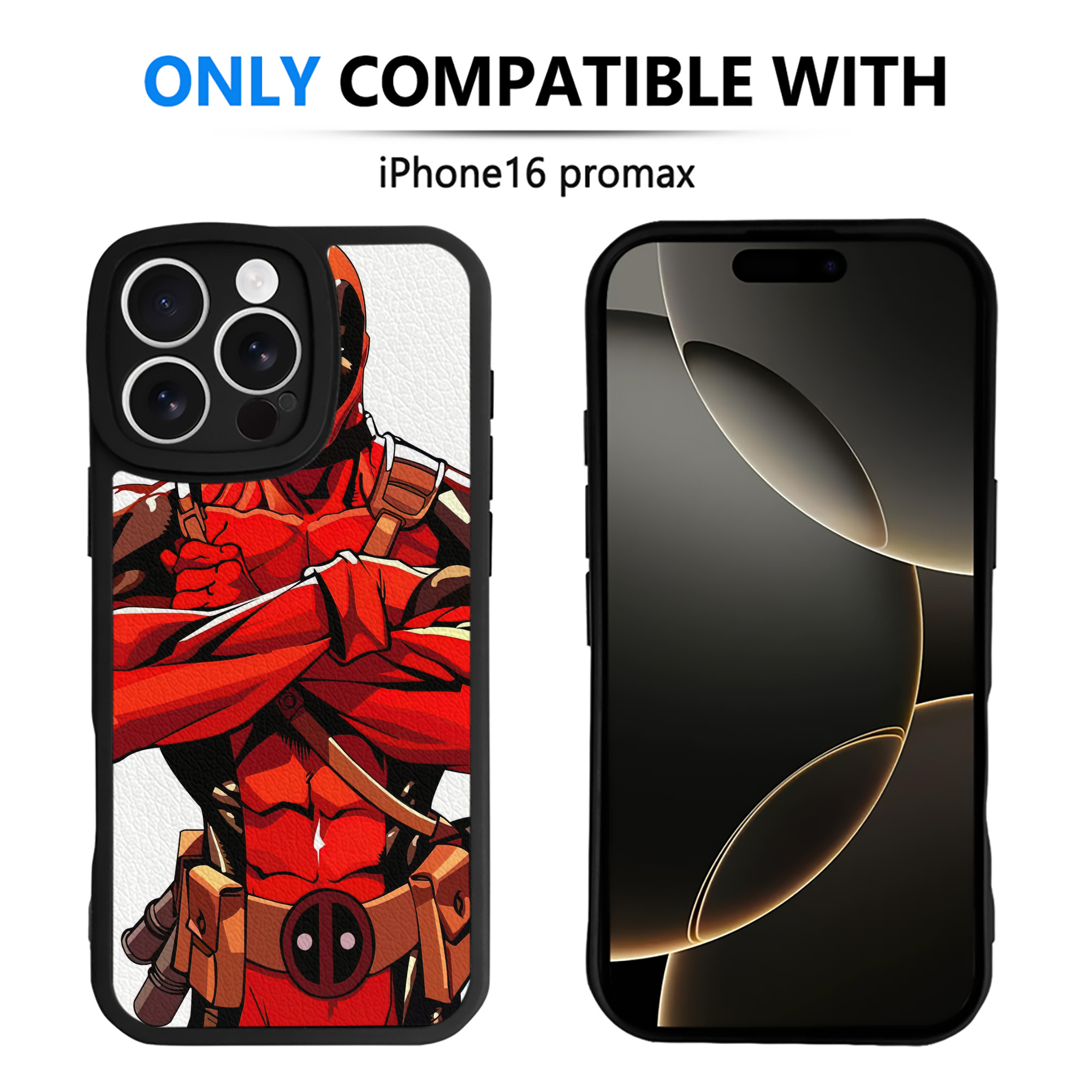 （画像用） Deadpool デッドプール 【iPhone 16シリーズ対応】シリコンスマホケース（レザー調） 材質：シリコン